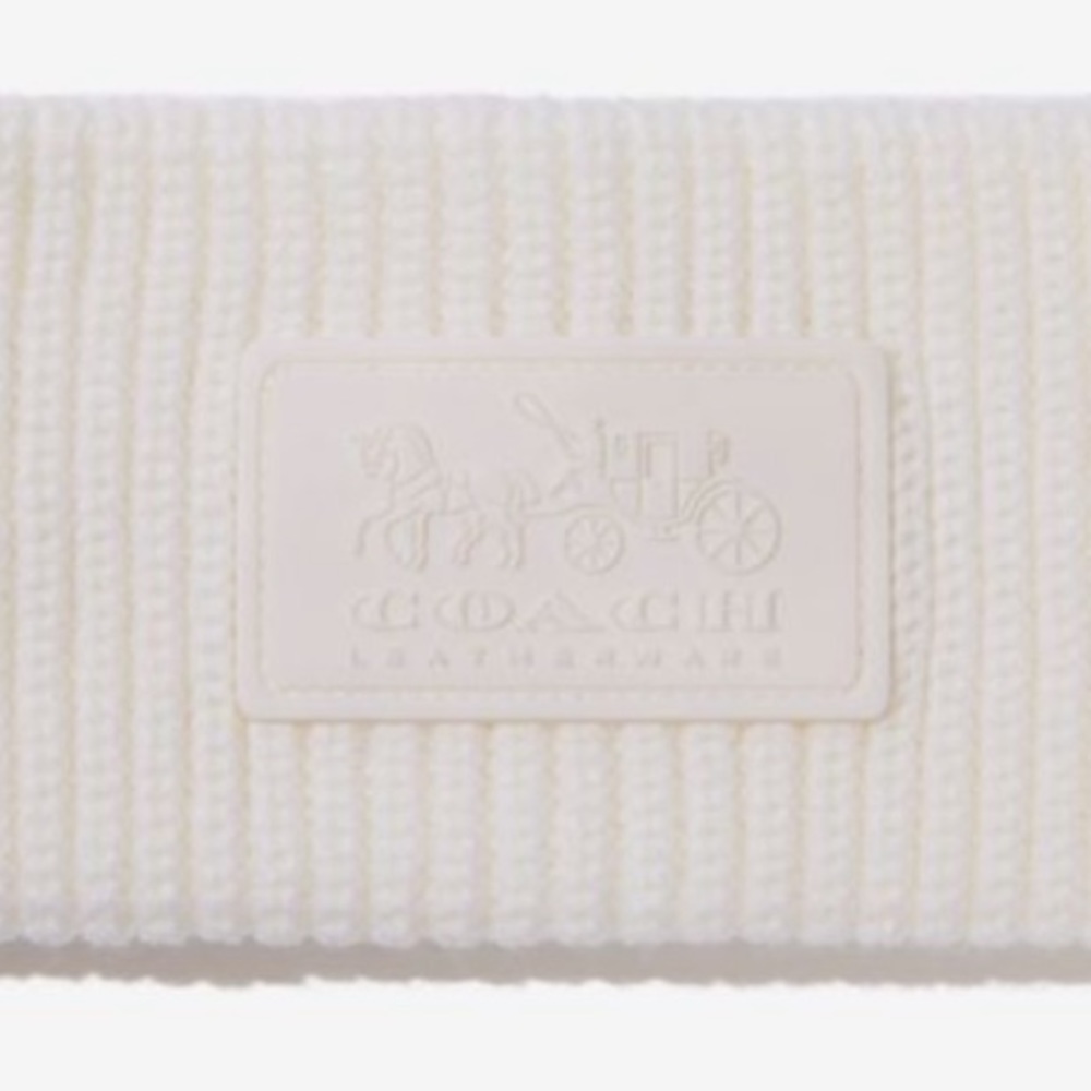 COACH Headband Cable Knit Winter White